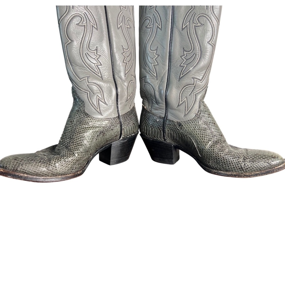 Dan Post Womens Gray Snakeskin Python Western Cow… - image 10